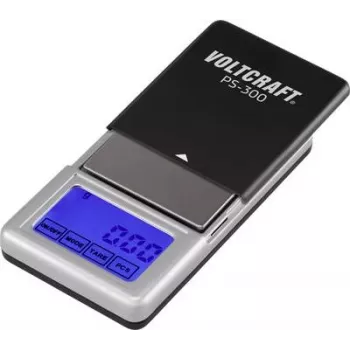VOLTCRAFT VC-8912595 PS-200 Taschenwaage Wägebereich (max.) 200 g Ablesbarkeit 0,01 g batteriebetrieben Schwarz, Silber (VC-8912595)