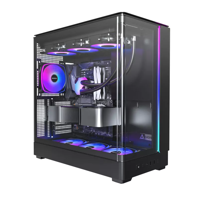 PC-Gehäuse Montech KING 45 PRO Schwarz — micro ATX / Mini-ITX, Midi Tower