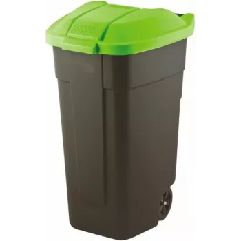 Curver 214125 Mülleimer 110 L rechteckig Kunststoff Schwarz, Grün