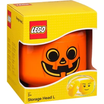 Aufbewahrungsbox Room Copenhagen LEGO Storage Head Pumpkin groß orange/schwarz