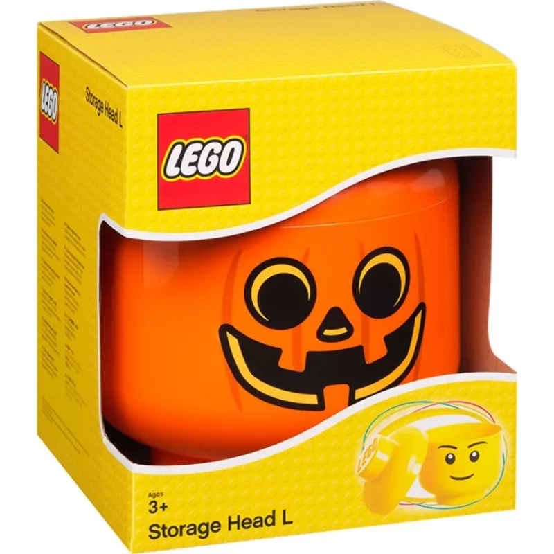 Aufbewahrungsbox Room Copenhagen LEGO Storage Head Pumpkin groß orange/schwarz