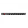 Lanberg | Stromverteilungseinheit (PDU) 19 Zoll 1U 10A 2M 7x Schuko-Steckdosen | PDU-07F-0200-IEC-BK