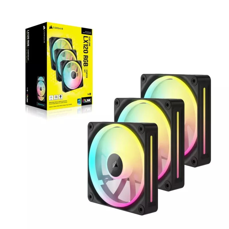 Lüfter Corsair CO-9051026-WW 12 cm Schwarz 3 Stück 400-2400 U/min