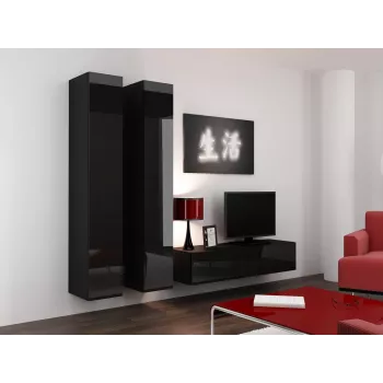 Cama geschlossen Schrank VIGO '180' 180/40/30 schwarz/schwarz glänzend