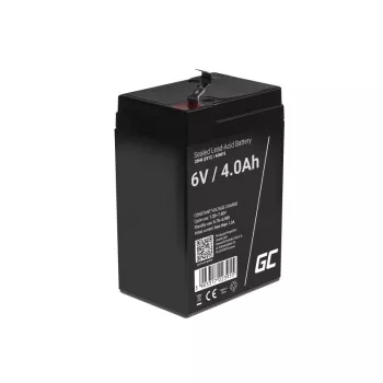 UPS-Batterie Green Cell AGM15, 6 V, 4 Ah, verschlossene Blei-Säure-Batterie (VRLA), schwarz, 680 g