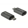 DeLOCK - USB-Adapter - USB-C (W) auf Micro-USB Typ B (M) - USB 3.1 Gen 1 - 2,8 cm - Anthrazit (65927)