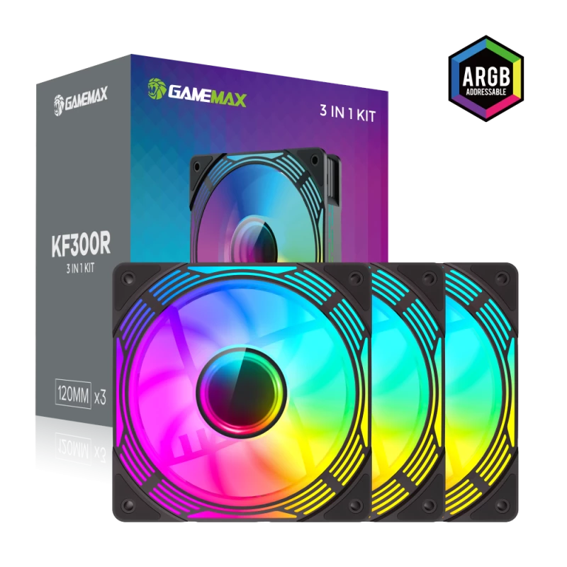 Gamemax | Gehäuselüfter | KF300R BK | Schwarz