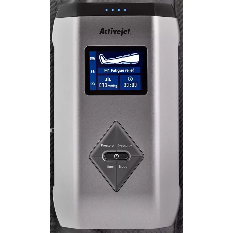 Lymphdrainage-Beinmassagegerät ActiveJet ACM-PLUS-A1 M, batteriebetrieben 25 W, schwarz, 380 × 950 × 60 mm