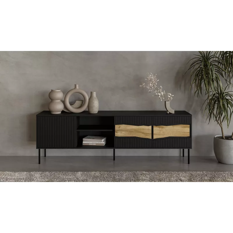 TV-Unterschrank cama meble INSERTO 3D1W 190x40x62 cm schwarz mit LED