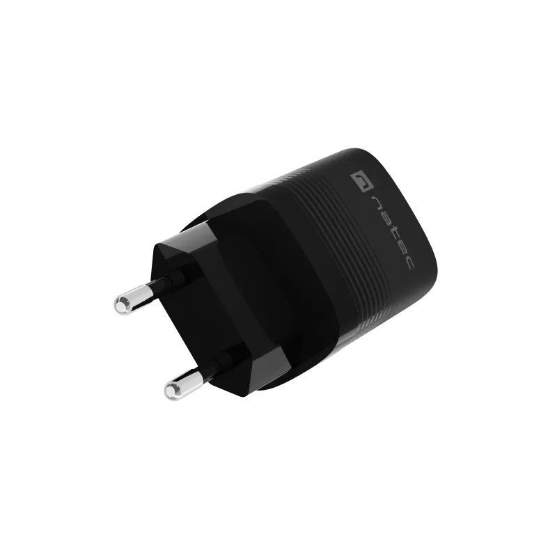 NATEC kabelgebundenes Ladegerät für Mobilgeräte NUC-2141, 30W, USB-C PD 3.0 + USB-A QC 3.0, 110–240V, schwarz