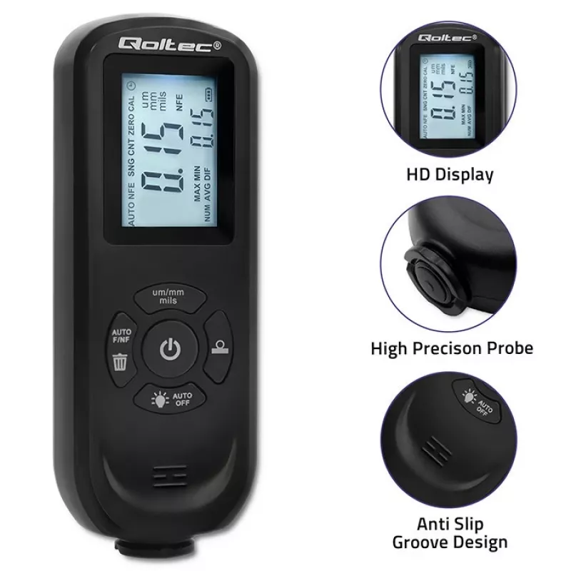 Schichtdickenmessgerät QOLTEC 50646 LCD 0–2000 µm
