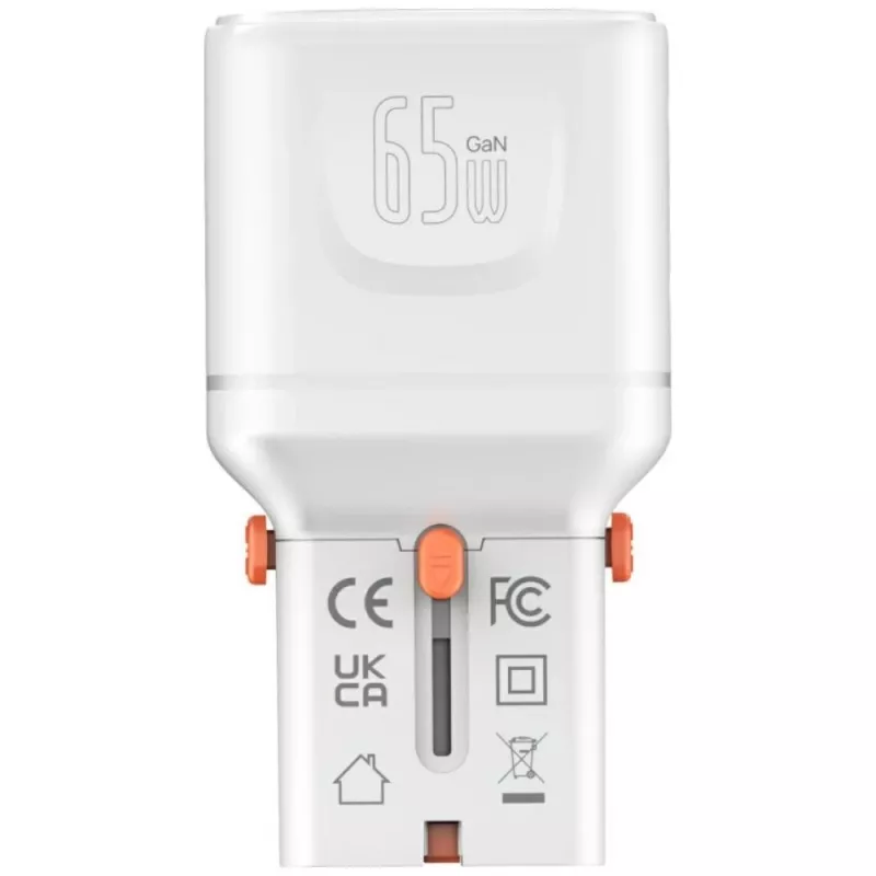 Travel Charger World 65W USB-C + USB-A weiß
