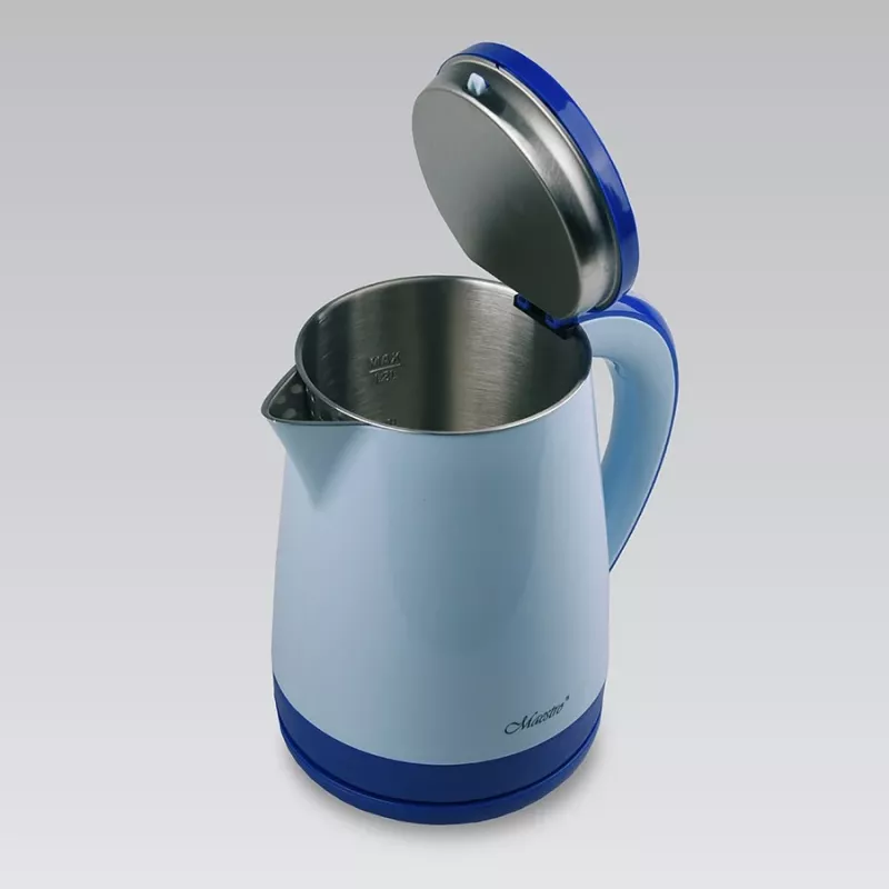 Wasserkocher Maestro MR-037 1,2 L 1630 W Edelstahl, blau, 360°-Basis