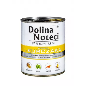 Nassfutter für Hunde Dolina Noteci Poultry Adult 800g — Huhn, Protein 11%, Fett 7%, Feuchtigkeit 76%
