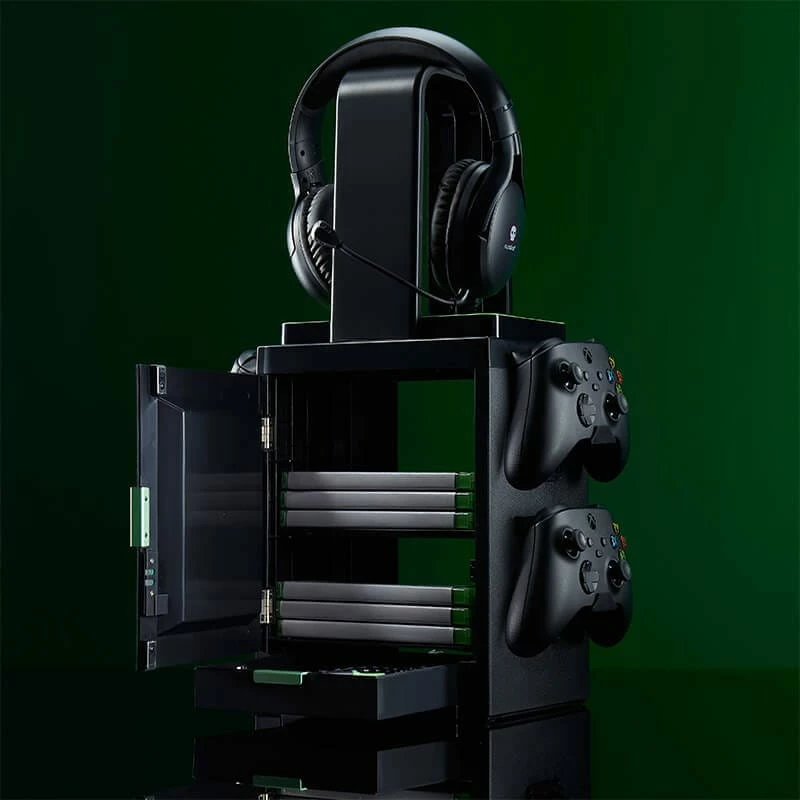 Numskull Games Offizieller Xbox Gaming-Schließfach, Spiele-Diskettenhalter, Xbox, Schwarz, Kabelgebunden