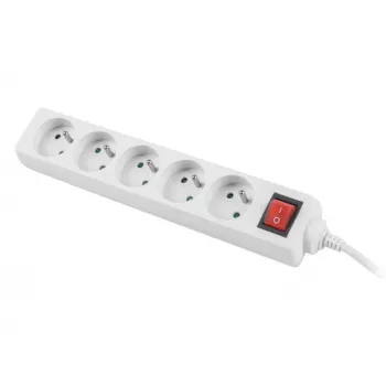 Stromverlängerungskabel Lanberg PS1-05E-0300-W 3m 5 AC-Steckdosen Innen/Außen Weiß