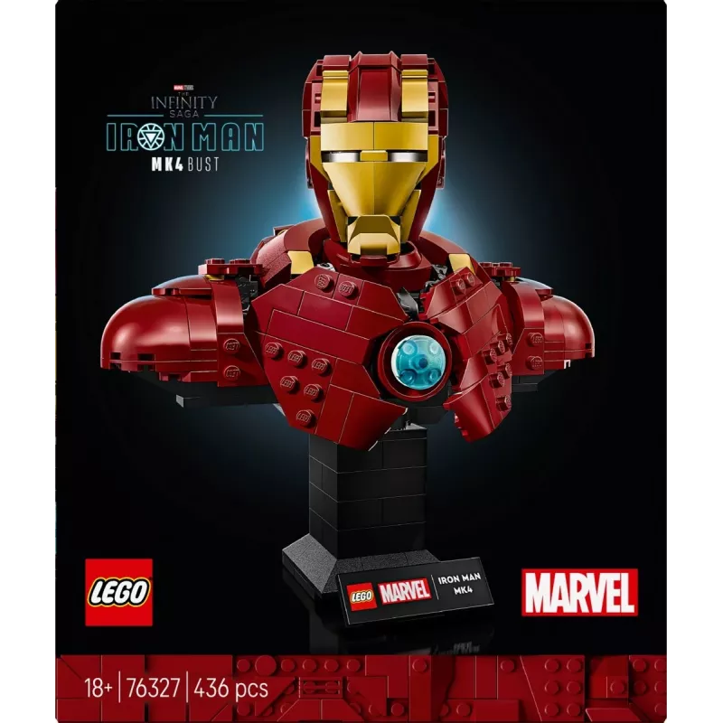 LEGO Konstruktionsset Marvel Super Heroes Iron Man MK4 3D-Modell, 436 Teile, enthält 1 Minifigur, für 18+