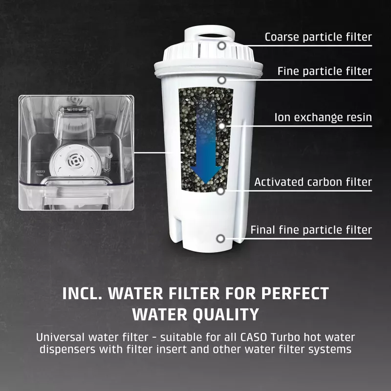Caso Turbo Heißwasserspender | HW 630 | Wasserspender | 2600 W | 2,5 L | Kunststoff/Edelstahl | Schwarz/Edelstahl