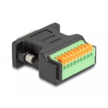 DeLOCK D-Sub 9 Stecker auf Klemmleistenadapter mit Druckknopf