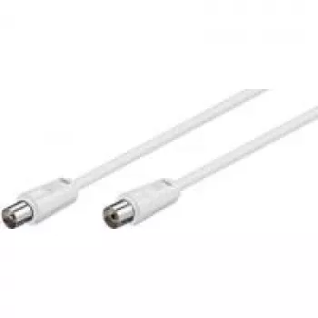 Wentronic Goobay Antennenanschlusskabel, Weiß, 0,5 m - IEC/Koax-Stecker IEC/Koax-Buchse (50910)
