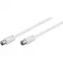 Wentronic Goobay Antennenanschlusskabel, Weiß, 0,5 m - IEC/Koax-Stecker IEC/Koax-Buchse (50910)