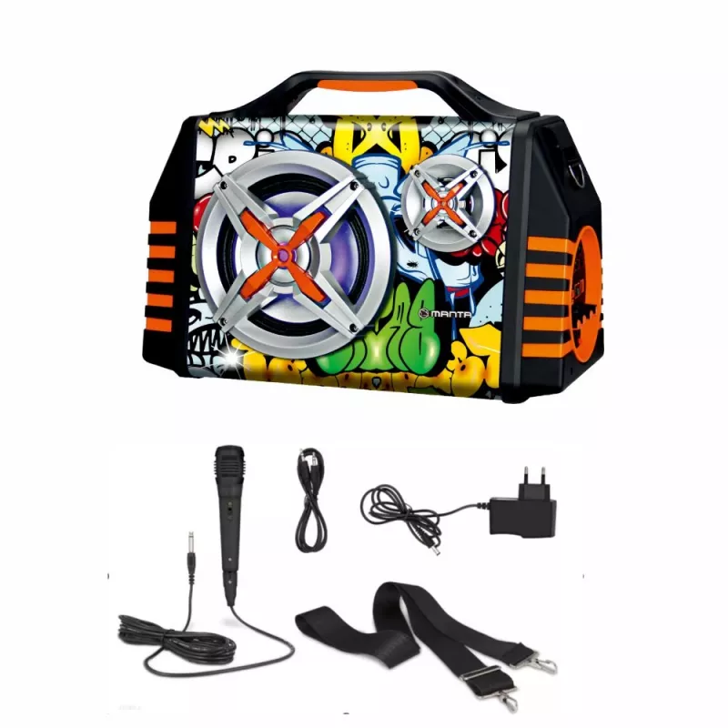 Tragbarer Lautsprecher Manta SPK1005PRO Helios 2, Schwarz