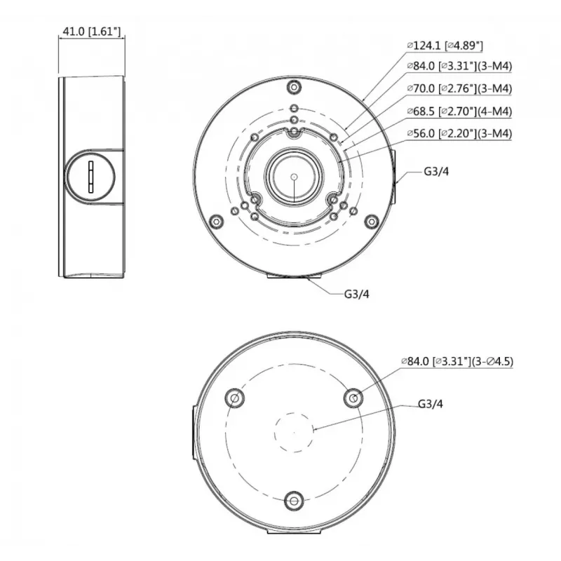 Dahua PFA130-E-B Montageadapter Schwarz