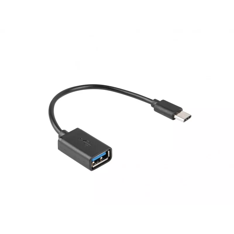 USB-Kabel Lanberg AD-OTG-UC-01 0,15 m USB 2.0 USB A USB C Schwarz