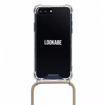 Umhängehülle Lookabe loo007 gold nude für iPhone 7/8 Plus – tragbare Telefonhülle mit Gurt