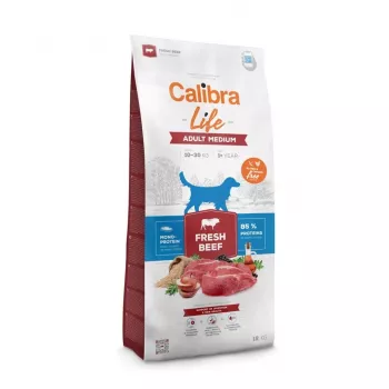 Trockenhundefutter Calibra Life Adult Medium Fresh Beef 12 kg — Alleinfuttermittel für mittelgroße Rassen, 27 % Protein, 14 % Fett