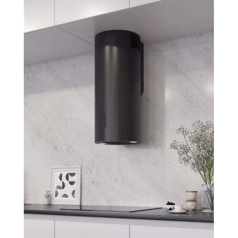 Dunstabzugshaube MAAN ELBA 2 W 731 Schwarz, Abluft/Umluft, Aluminium-Fettfilter, 4 Geschwindigkeiten, 61 dB