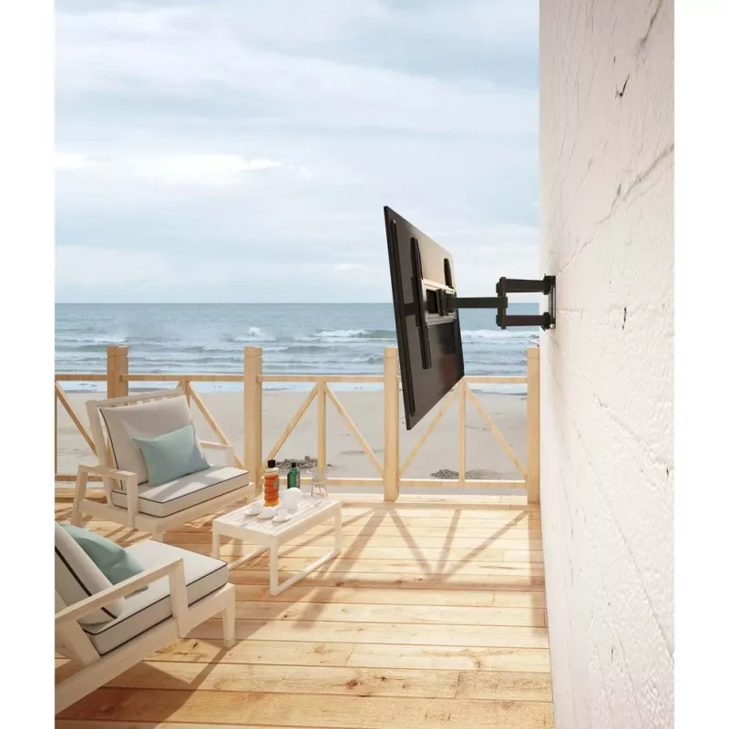 Manhattan Outdoor-Wandhalterung für Fernseher und Monitore, voll beweglich, für 37-65-Zoll-Bildschirme, VESA 200x200-600x400 mm, bis 50 kg, wetterfest, schwarz