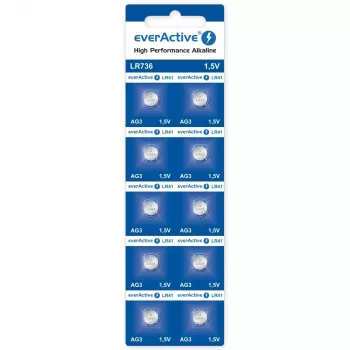 Alkaline-Einwegknopfzelle everActive EVAG3 LR41 1,5 V – 10er-Pack