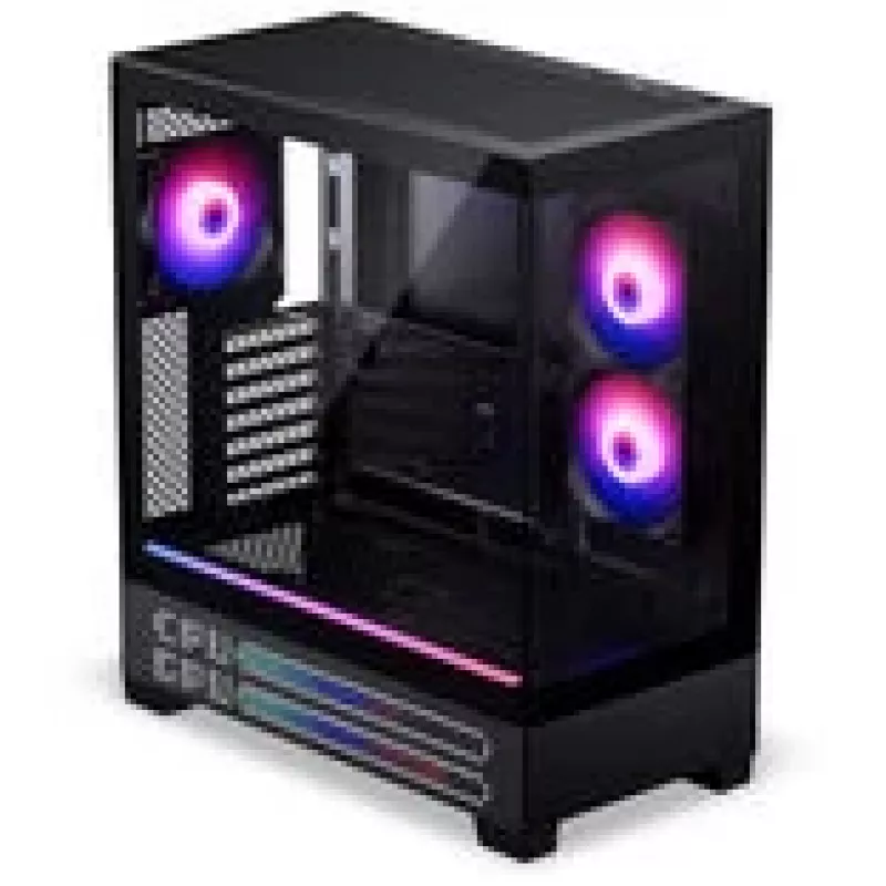 PHANTEKS XT View Matrix PC-Gehäuse, Midi-Tower, E-ATX, Temperiertes Glas, Matrix LED - schwarz (PH-XT523VM1_DBK01)