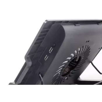 Laptop-Kühlpad Gembird NBS-1F17T-01, für Bildschirme bis 17 Zoll, 1×15 cm Lüfter, USB 2.0, 370×265×33 mm, 350 mA, schwarz