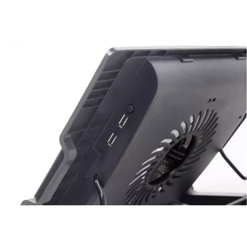 Laptop-Kühlpad Gembird NBS-1F17T-01, für Bildschirme bis 17 Zoll, 1×15 cm Lüfter, USB 2.0, 370×265×33 mm, 350 mA, schwarz
