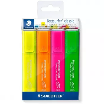 Marker Staedtler 364 P WP4 Keilspitze Grün Orange Pink Gelb
