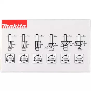 Makita - Fräs-Bitsatz - für Kunststoff, Massivholz - 6 Stücke (D-53540)