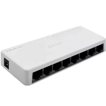 Netzwerk-Switch QOLTEC 52246 — 8 x RJ45-Ports, 100 Mbps