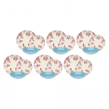 Tafelservice Rose&Tulipani R18400TA18 für 6 Personen, 18-teiliges Porzellanset