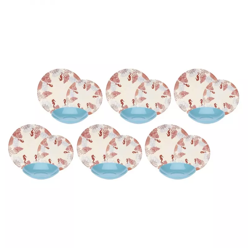 Tafelservice Rose&Tulipani R18400TA18 für 6 Personen, 18-teiliges Porzellanset