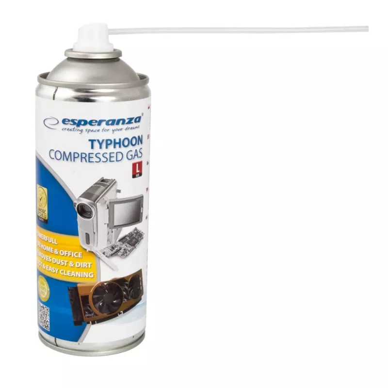 Druckluftspray ESPERANZA ES103 400 ml, blau/weiß, hinterlässt keine Kratzer
