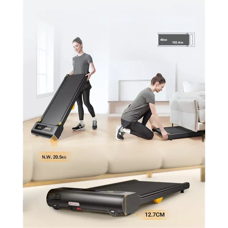 Laufband UREVO Spacewalk SP 1 Lite URTM022 — max. Geschwindigkeit 6 km/h, min. Geschwindigkeit 0,96 km/h, max. Benutzergewicht 120 kg, Lauffläche 400×1024 mm, LED-Anzeige