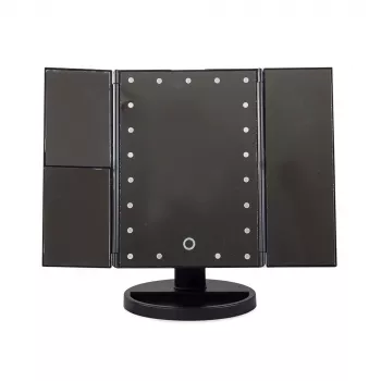Extralink Kosmetikspiegel, vergrößernd, schwarz, klappbar, hintergrundbeleuchtet, mit Standfuß