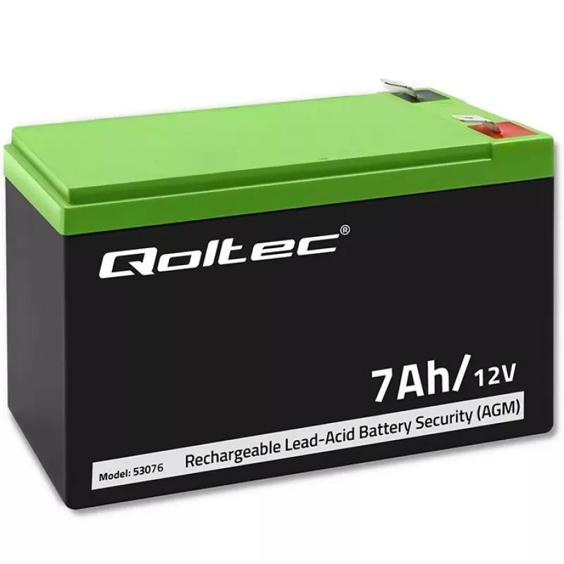 Qoltec 53076 AGM-Batterie | 12V | 7Ah | Sicherheit