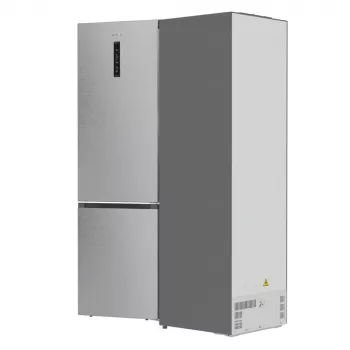 Kühl-Gefrierkombination Gorenje NRB620E61X4WFE, freistehend, Edelstahl, Gesamtkapazität 413 L, Gefrierfach unten 130 L, NoFrost, LED-Anzeige