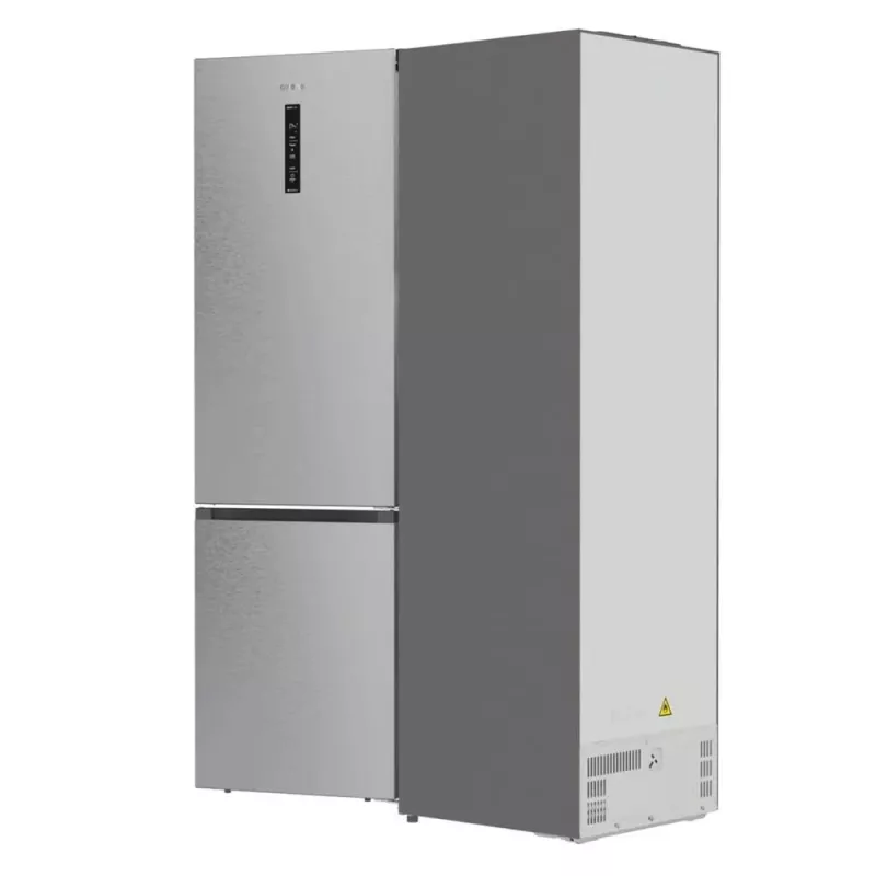 Kühl-Gefrierkombination Gorenje NRB620E61X4WFE, freistehend, Edelstahl, Gesamtkapazität 413 L, Gefrierfach unten 130 L, NoFrost, LED-Anzeige