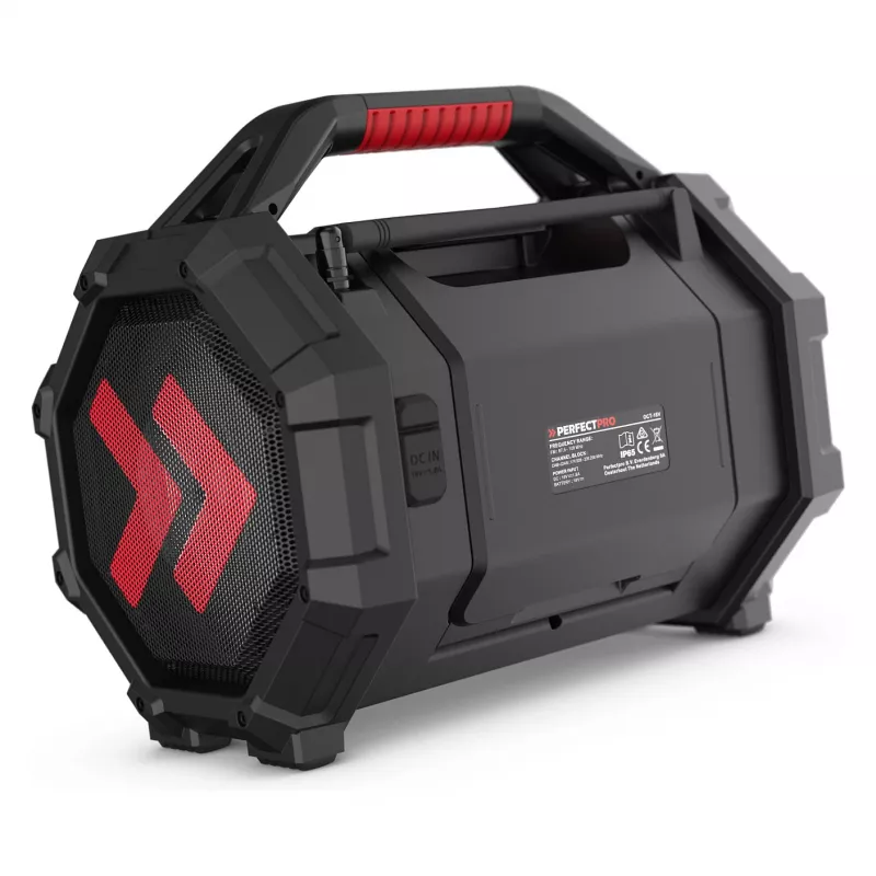 Tragbares Baustellenradio PerfectPro ROCKTAGON 18V — batteriebetriebenes Baustellenradio