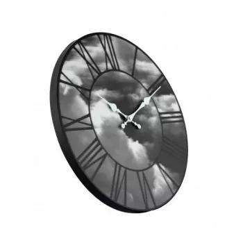 NeXtime klok 3037 Clouds, Ø39 cm, Wand, Schwarz