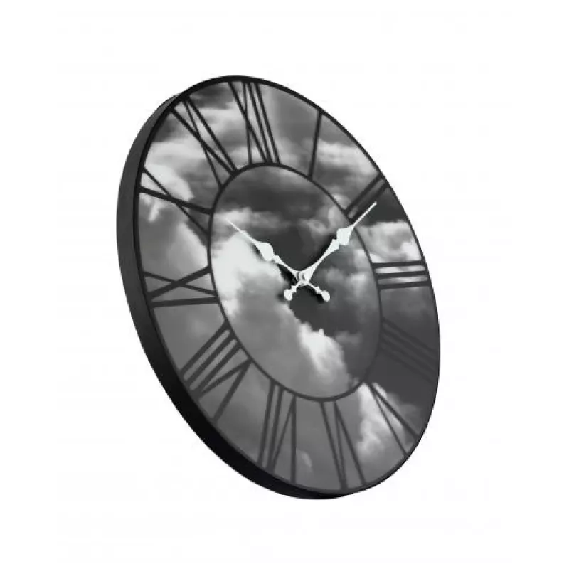 NeXtime klok 3037 Clouds, Ø39 cm, Wand, Schwarz